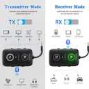 2025 Upgraded Airplane Bluetooth 5.4 Transmitter with Qualcomm Chipset, ElecMoga Airplane Travel Essentials Supports 2 AirPods or Headphones, 2-in-1 AUX Wireless Receiver for Gym, TV, Car, Audio