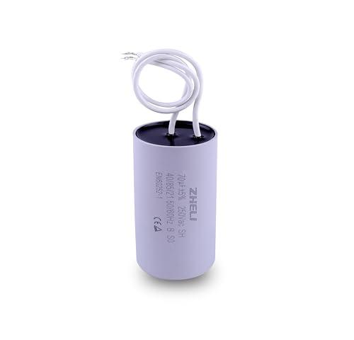 CBB60 70uf ±5% Motor Run Capacitor MFD 110/125/250VAC 50/60hz Cylindrical 103mm*49mm(70uf), Grey