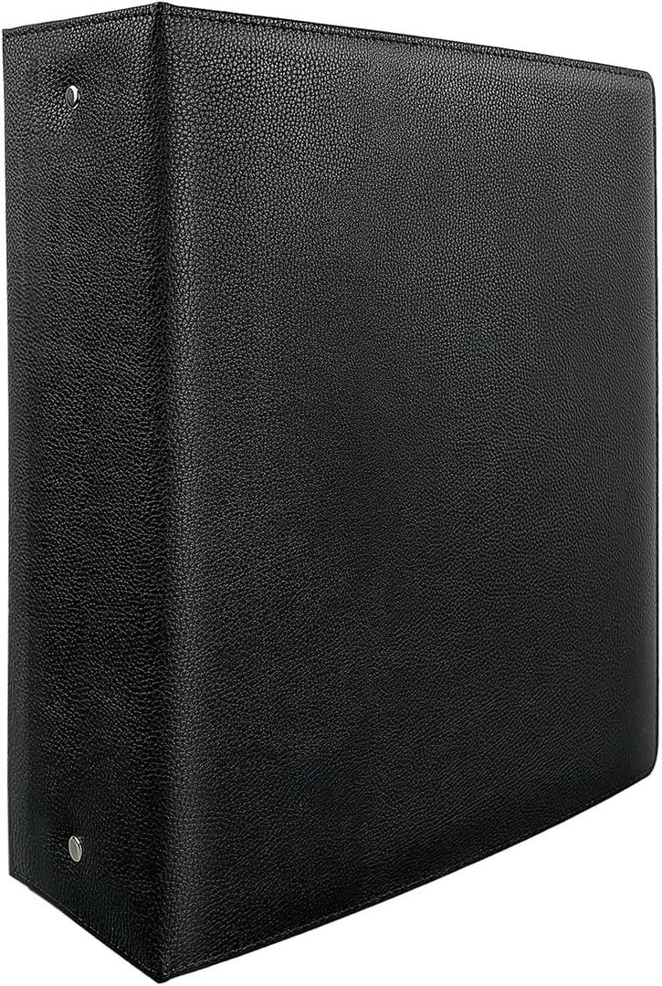 Hardback 3 Ring Binder, PU Leather Professional Notebook Portfolio Organizer, 2 Inch Planner Journal, Letter Size 8.5 x 11