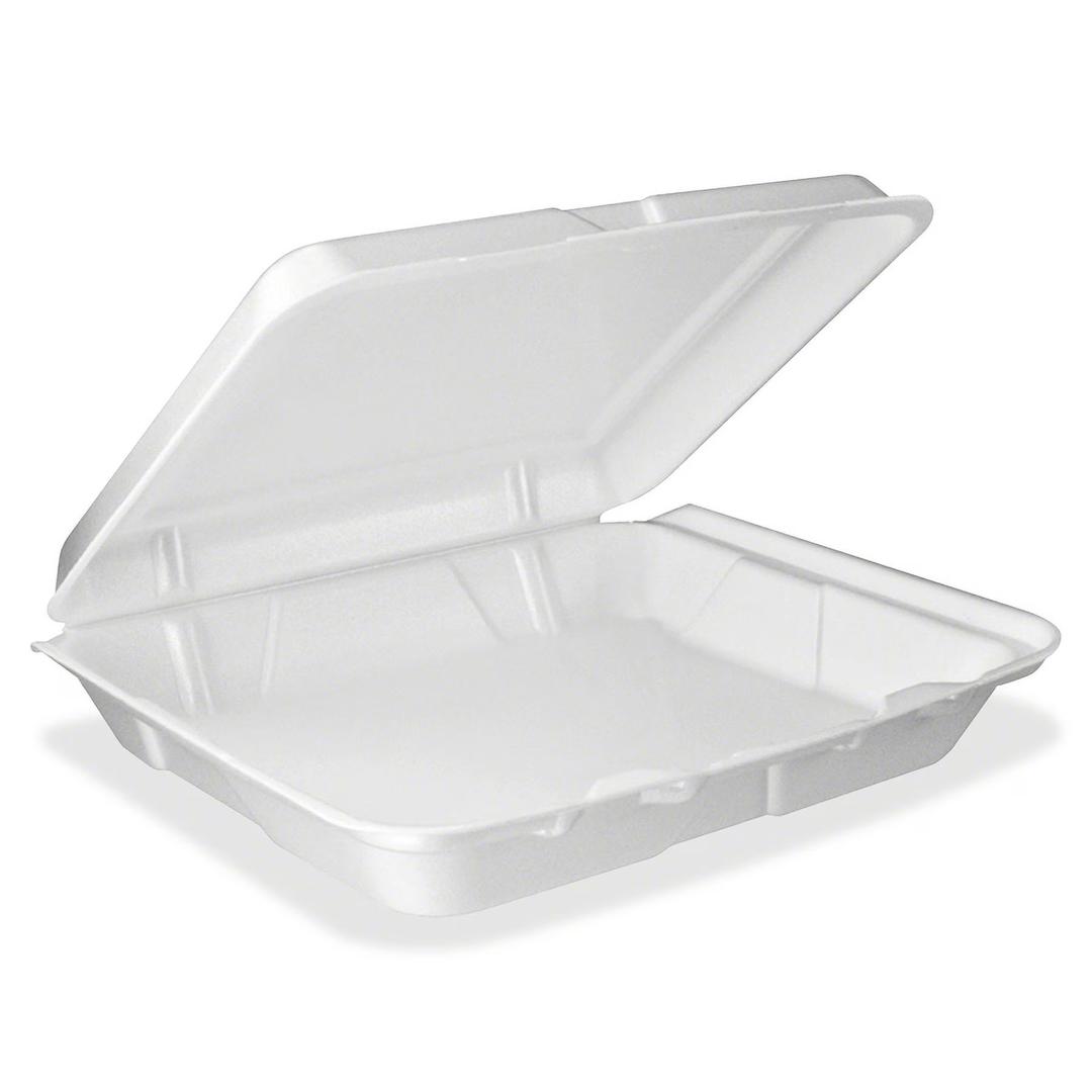 Foam Hinged Container, 9 Inches (Case of 200), White