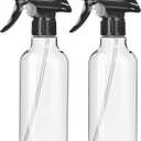 Spray Bottles 2-Pack, 10 Oz, Mist & Stream, Heavy Duty Spraying Empty Water Sprayer Bottle, BPA Free Plastic Refillable Containers for Cleaning Solutions, Plants, Hair, Essential Oils (Clear)