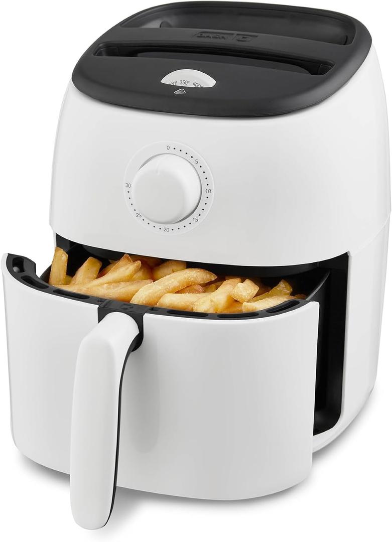 Dash Tasti-Crisp Air Fryer - AirCrisp Technology - Compact Design with Adjustable Temperature Control - Nonstick Fry Basket & Auto Shut-Off Feature - 2.6 Quarts - White, 2.6 Qt.