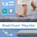 1.3" Thick Baby Floor Play Mat 79x158, Basic Padded Foam Mat for Tummy Time Crawling, Non Slip Cushioned for Babies Toddlers Infants Kids (Light Grey)