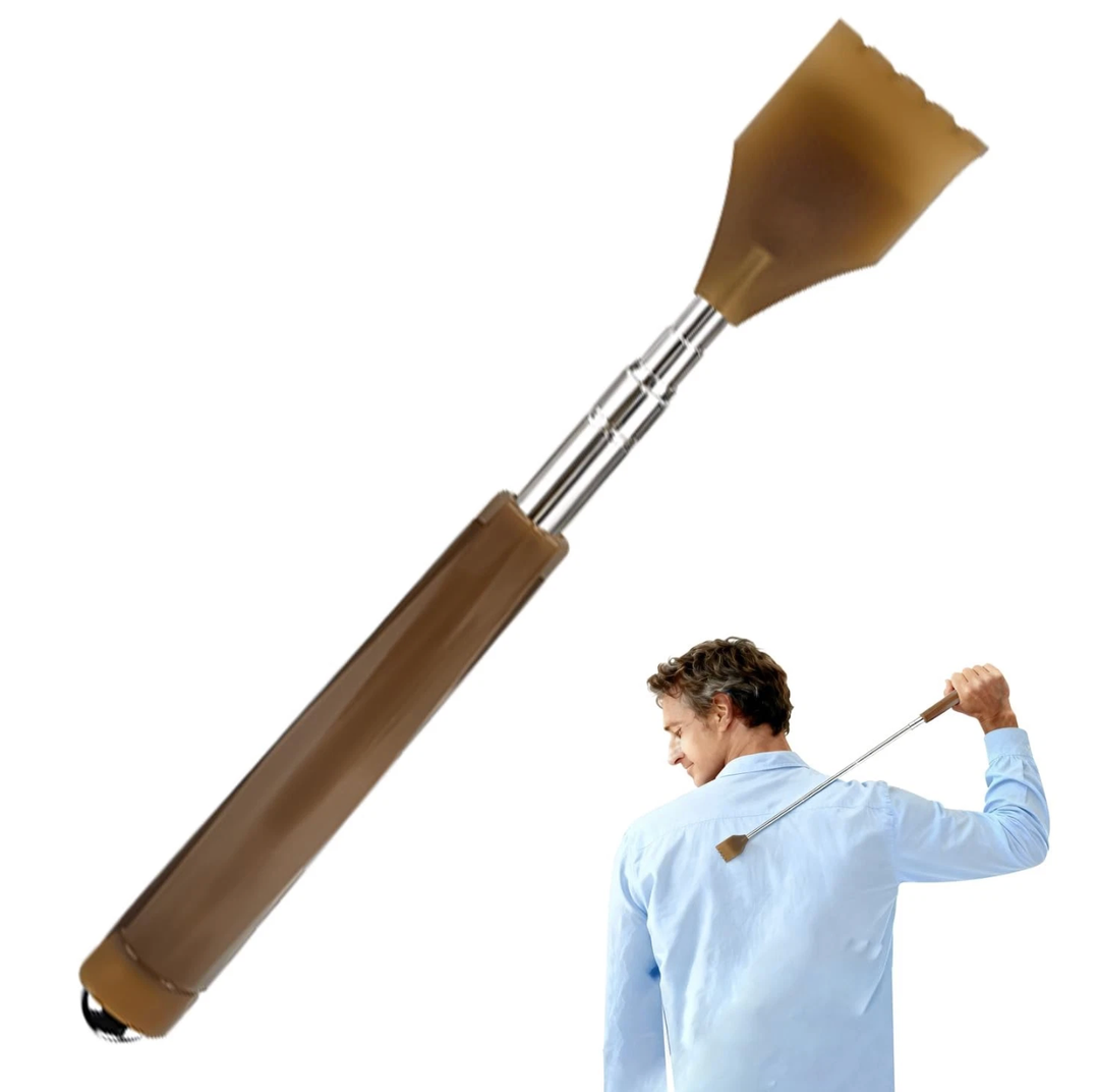 18.5 Inch Extendable Cow Horn Back Scratcher, Portable Natural Horn Telescopic Itch Relief Back Scratcher for Man,Woman and Adults, as a Gift for Parents, Friends and Loved Ones (G-Brown), 5 Pieces