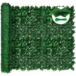 KASZOO Artificial Ivy Privacy Fence Screen 120"40" - UV-Anti Dense Faux Ivy Greenery Backdrop Fence Panels for Patio, Balcony, Garden, Backyard Indoor Outdoor Decor