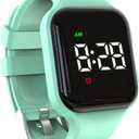 Vibrating Alarm Watch Rechargeable 15 Alarm Reminder Wristband Potty Training Watch with Lock Screen (Mint Green)