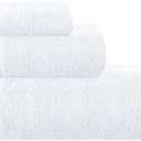 MALLONI HOME Ultra Soft 3 Pack Cotton Towel Set, Contains a Bath Towels 28x55 inch, a Hand Towels 16x24 inch & a Wash Cloths 12x12 inch, Ideal for  Everyday Use, Compact & Lightweight - White, Medium