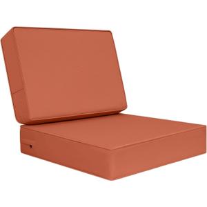 AAAAAcessories Outdoor Deep Seat Cushions, Foam Pillow, Waterproof, Fade-Resistant Patio Furniture Replacement Cushions, 24" x 24" x 5", Rust (24x24-19'' Mid Back-1 Count)