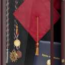 Graduation Shadow Box 17x23 Inch - Large Deep Display Frame for Cap, Gown, Diploma & Awards - College University Keepsake Memory Box in Mahogany