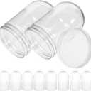 VOSAREA 10pcs Plastic Snow Globe DIY Clear Light Bulbs Snow Globes Water Globe Jar with Screw Off Cap Candy Cookies Jar for DIY Crafts Plant Flower Moss Landscape