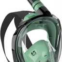 Full Face Snorkel Mask, Snorkeling Mask with Detachable Camera Mount,Panoramic 180° View Upgraded Dive Mask with Safety Breathing System,Dry Top Set Anti-Fog Anti-Leak for Adults and Kids