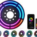 Xprite RGB Spare Tire Brake Light - Dual Ring Rear Wheel Light Compatible with 2007-2018 Jeep Wrangler JK JKU, Color-Changing Third Tail Lamp with Dual Control (RF & Bluetooth)