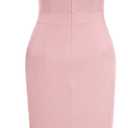 AISIZE Women's Pinup Vintage Ruffle Sleeves Cocktail Party Pencil Dress (Pink, M)