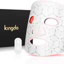 Red Light Therapy for Face, 4 Modes LED Face Mask Infrared Light Therapy with Remote, Portable and Rechargeable Design with Timer Function for Home Use (White)