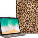 Lokigo for iPad Pro 11 Inch Case (M5/M4) 2025/2024, Leopard iPad 11 Inch Pro Case with Pencil Holder/Hand Strap/Pocket, Protective Soft Back Smart Stand Cover, Auto Wake/Sleep, Brown Cheetah Print