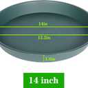 2 Pack of 14 inch Plant Saucer (12.2 Inch Base), 1.7" Depth Tray, Large Deep Garden Plastic Flower Planter Plant Trays for Indoors Outdoor Bath Bath (14", Green)