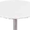 Yourtablecloth Heavy Duty Vinyl Round Fitted Tablecloth (Table Cover) with Flannel Backing Vibrant Colors Elasticized Tablecloth Great for Indoor and Outdoor Dining and Playing Cards 48 White
