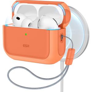 ESR for AirPods Pro 3 Case, Compatible with AirPods Pro 3rd Generation Case (2025), Compatible with MagSafe, Full Drop Protection Cover with Lanyard, Orange