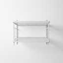 13"x20 Inch Wide Shelving Unit, 2 Tier Wire Storage Rack for Pantry Closet, Stackable, Heavy Duty Metal, White