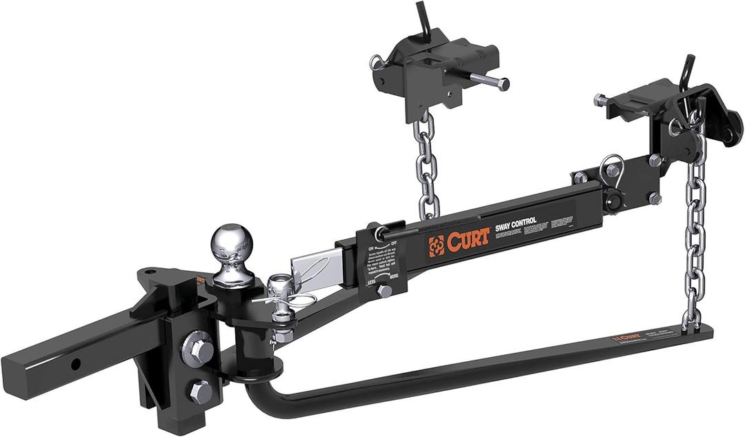 CURT 17063 MV Round Bar Weight Distribution Hitch with Sway Control, Up to 14,000 lbs., 2-Inch Shank, 2-5/16-Inch Ball