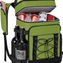 Cooler Backpack - 40 Cans Insulated Backpack Cooler for Men & Women, Portable 2 Leak Proof Compartments Coolers Bag for Beach Travel Picnic Lunch Hiking BBQ Camping - MIYCOO (Green)