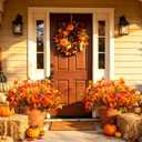 AITISOR Artificial Fall Flowers, Fake Petunias Plants for Outdoor Planters UV Resistant Faux Fall Flowers for Front Door Porch Patio Yard (Orange Yellow), 
Product Dimensions	15"D x 3.8"W x 3.8"H