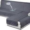 TAOCOCO Waterproof Sectional Couch Covers L Shaped Sofa Covers Chaise Lounge Cover 3pcs Reversible Couch Covers for Sectional Sofa Pet Kids Furniture Protector with Elastic Straps(X-Large, Dark Grey)