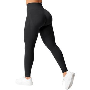 YEOREO Scrunch Workout Leggings for Women Grand Butt Lifting Seamless Leggings High Waisted Tummy Control Gym Yoga Pants (X-Small, Black)