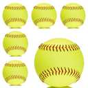 OMYOPY Official Size Softballs 12" Softballs Fastpitch Practice, Unmarked & Leather Covered Training Ball for Games, Practice and Training(6 Pack)