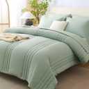 CozyLux Queen Size Comforter Sets - 7 Piece Bed in a Bag Sage Green Comforter Set with Sheets Queen Bed Set All Seasons, Bedding Set with Down Alternative Comforter, Sheets, Pillowcases & Shams