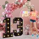 imprsv 3FT Black 13th-Birthday Decorations Numbers: 13th Birthday Party Anniversary Decorations Large Light Up Numbers 13 for Girls Boys