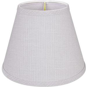 Aspen Creative 58908A, Empire Uno Lamp Shade in Light Grey, 5" Top x 9" Bottom x 7" Slant Height, Slip UNO 33mm