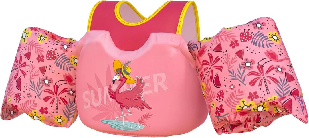 Dark Lightning Toddler Swim Vest for Kids Ages 2-7, Kids Pool Floaties with Arm Wings, USCG Approved Life Jacket for Boys Girls, 33-55 lbs