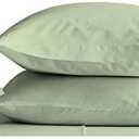 Set of Two Oversized Superhuge Pillow Case - Cover - 100% Egyptian Cotton, 600 Thread Count Sateen, (Size 31 x 40, Sage Green)