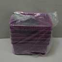 WYT 6-Pack Plastic Small Shelf Storage Weave Baskets Organizing for Cabinets and Pantries, Deep Purple