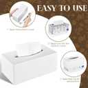 Y-in Hand Tissue Box Cover, Rectangular Facial Tissue Holder with Bottom, Decorative Storage Box for Bathroom Vanity, Countertops, Dressers, Night Stand, Car, RV, Parlors and Offices - White