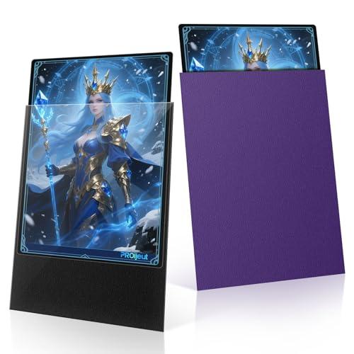 200 Pack Card Sleeves, Matte Dual Trading Card Sleeves with Opaque Back & Smooth Shuffle, Tear Resistant Card Protectors for MTG, TCG and Game Cards (Metallic Purple)