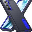 for Samsung Galaxy S22 Plus Case with Kickstand Case 3-Layer Military Grade Protective Case Cover Silicone Rugged Shockproof for Galaxy S22+ Plus Phone Case (Navy+Blue)