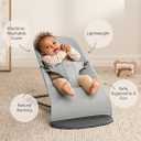 BabyBjörn Bouncer Bliss, Woven Mélange, Light Grey | 2-in-1 Adjustable Baby Bouncer Seat and Toddler Chair, Newborn to Toddler (8-29 lbs), 4 Positions, Lightweight & Portable