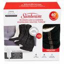 Sunbeam, Microplush and Sherpa, oversized Heated Throw, 60in x 70in