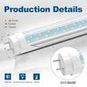 JESLED 4FT LED T8 Type A+B Tube Lights, 24W(65W Equivalent), 3200LM, 6000K Single or Double End Powered, Plug and Play or Ballast Bypass, 4 Foot T10 T12 Fluorescent Bulbs Replacement, Clear(12-Pack)