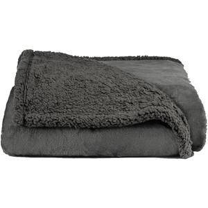 Layered Blankets The Accent - Waterproof, Double Sided Luxury Blanket - Bed, Sofa, Couch - Machine Washable, Comfy - Sherpa and Fleece, Protect The Bed (Small (40x 28), Charcoal)