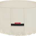 Porch Shield Fire Pit Cover - Waterproof 600D Heavy Duty Fade Resistant Round Patio Fire Bowl Cover Beige - 36 inch