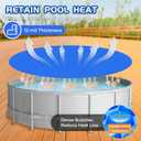 Evoio Solar Pool Cover 10 ft Round for Above Ground Inground Pools Bubble Wrap Covers for Hot Tub Spa Thermal Heating, 12 Mil Circle Blue Floating Blanket for 6-24 Foot Feet Diameter Swimming Pools