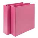 3 Ring Binders, Standard Round Ring Binder Fit Letter Size Paper, Presentation 1-Inch Binders, 6-Pack, Pink