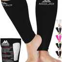 Mojo Compression Socks Footless for Women and Men 20-30mmHg - Extra Wide Plus Size Calf Sleeve - A604 (5x-large, Black)