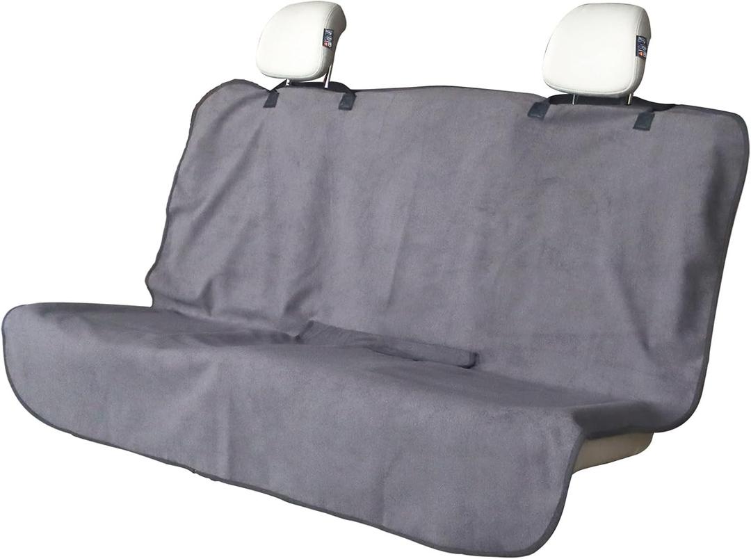 Back Seat Cover for Car Trucks Van SUV,Waterproof Rear Bench Towel Seat Covers for Dogs and Kids,Automotive Backseat Protector (Grey)