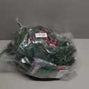 9 FT Christmas Garland with 4 Sequined Christmas Stockings, 50 LED Lights 8 Modes, Battery Operated, Decorated with Pine Cones, Red Berries, Snow Pine Cones Stairs Fireplace Home Decor