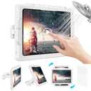 MoKo Shower Tablet Holder, Stretchable Waterproof iPad Holder Fit All Devices Up to 11", 360° Rotation Tablet Wall Mount Holder with Anti-Fog Touchable Screen, 2 Placement Modes, for Bathroom, Kitchen