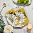 2 x Horaldaily 100 Spring Summer Disposable Paper Decorative Guest Napkins, White Daisy Hand Towel for Party Lunch Dinner Kitchen Bathroom Decoration